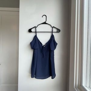 Shine star Navy Tie Crop Top Size: S